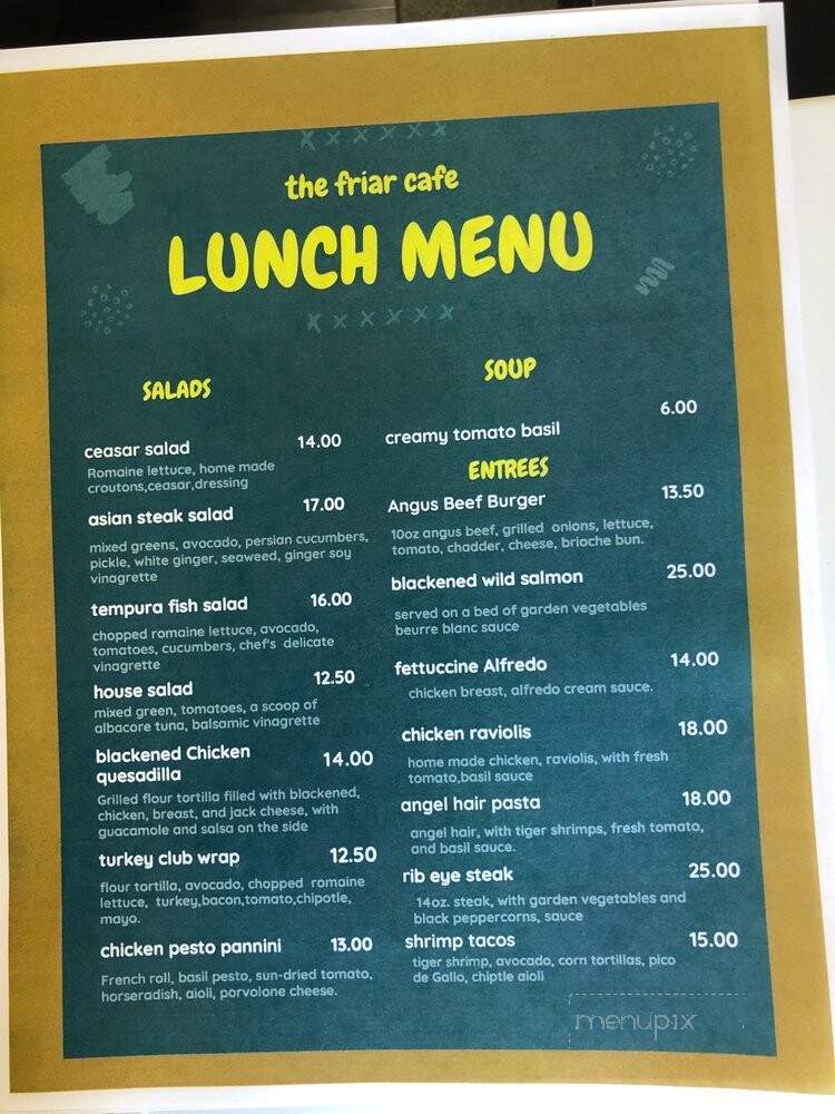 The Friar Cafe - Van nuys., CA menu_pic