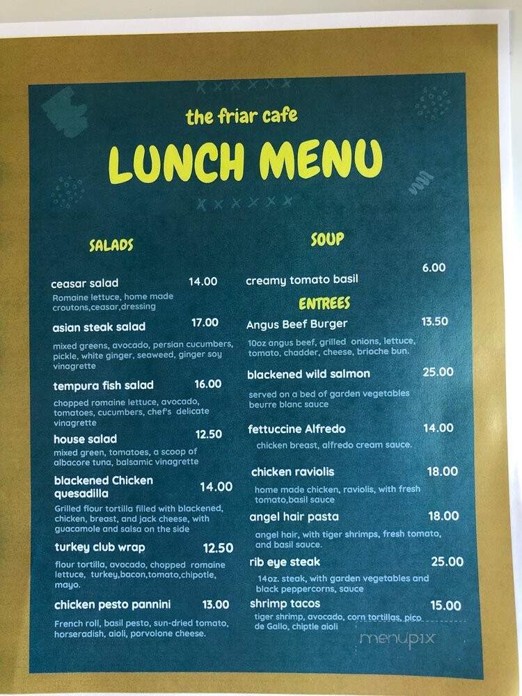The Friar Cafe - Van nuys., CA menu_pic