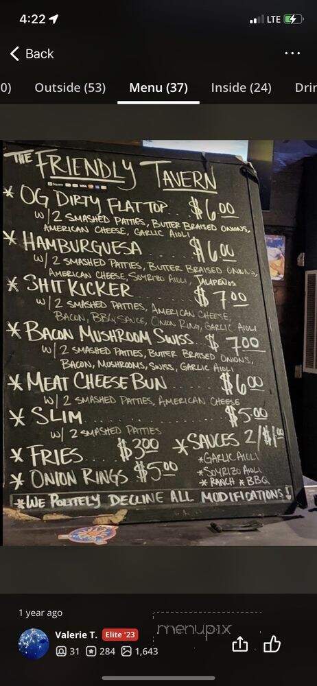 The Friendly Tavern - San Diego, CA menu_pic