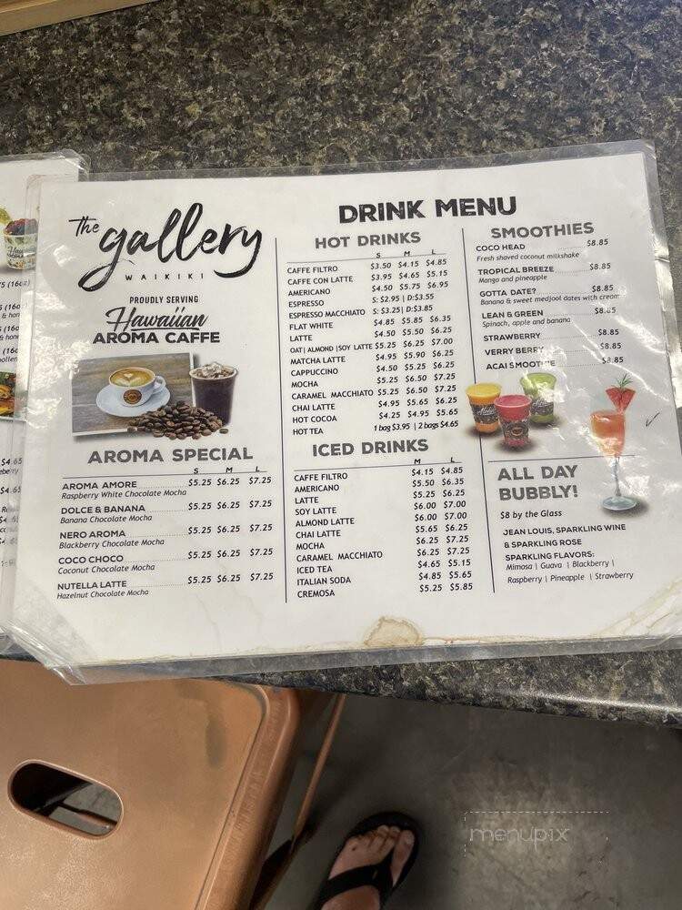 The Gallery Waikiki - Honolulu, HI menu_pic