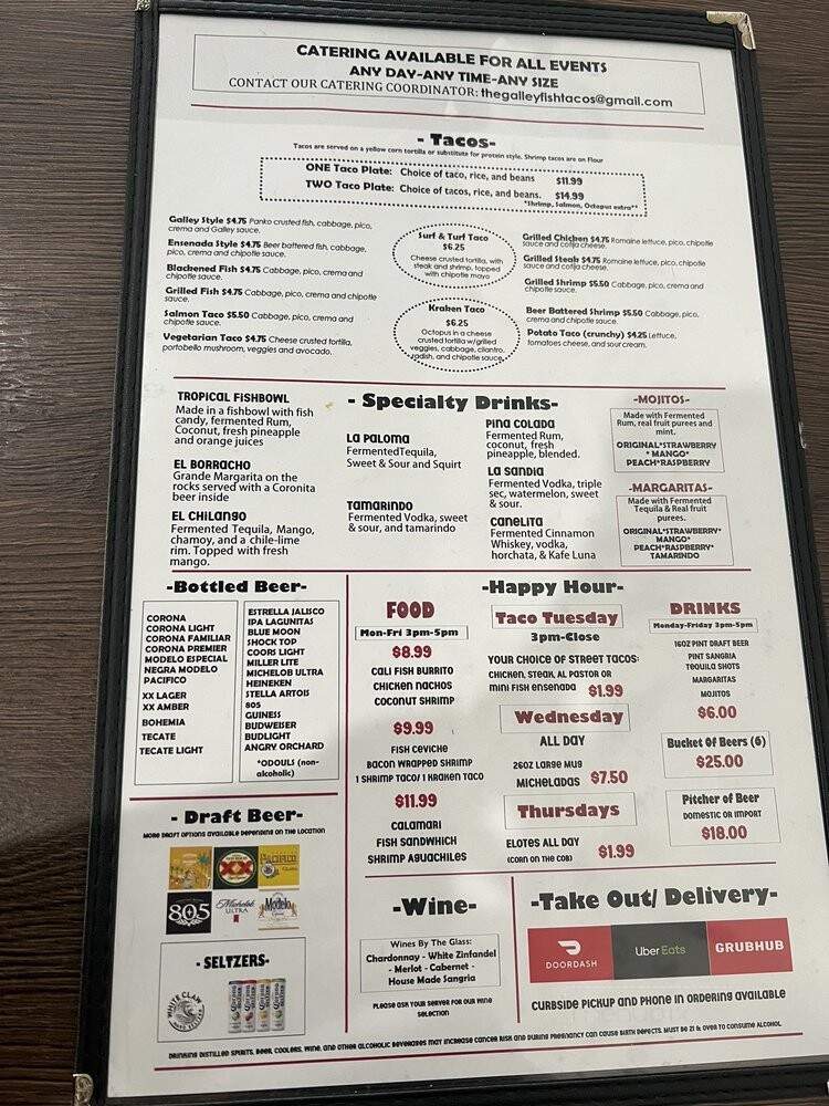 The Galley Fish Grill - Duarte, CA menu_pic