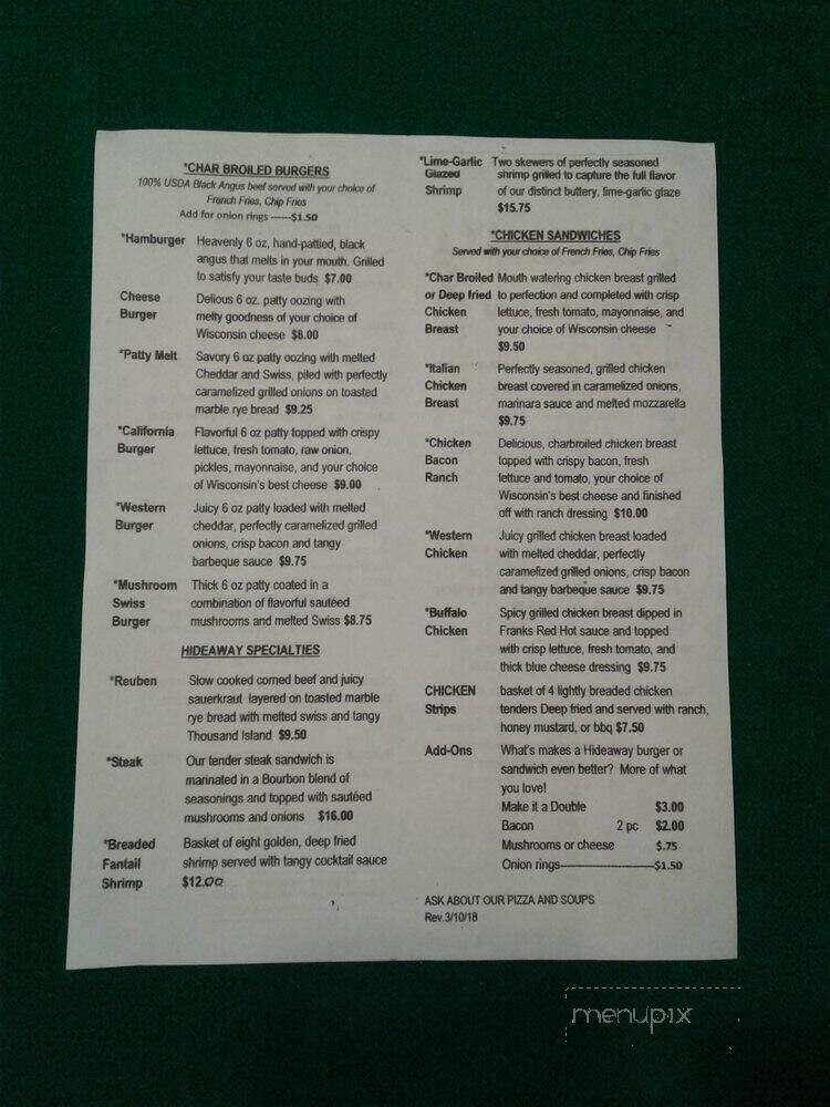 T & L Pub - Salem, WI menu_pic