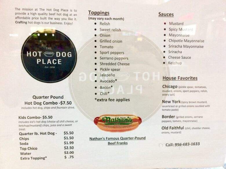 The Hot Dog Place - Mcallen, TX menu_pic