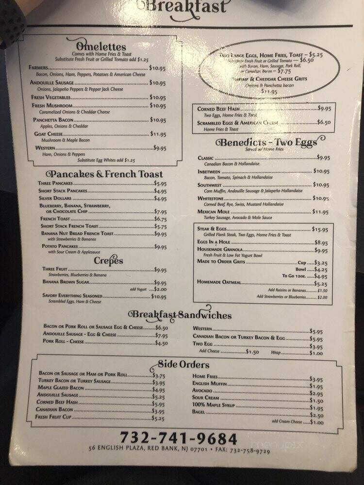 Inbetween Restaurant - Red Bank, NJ menu_pic