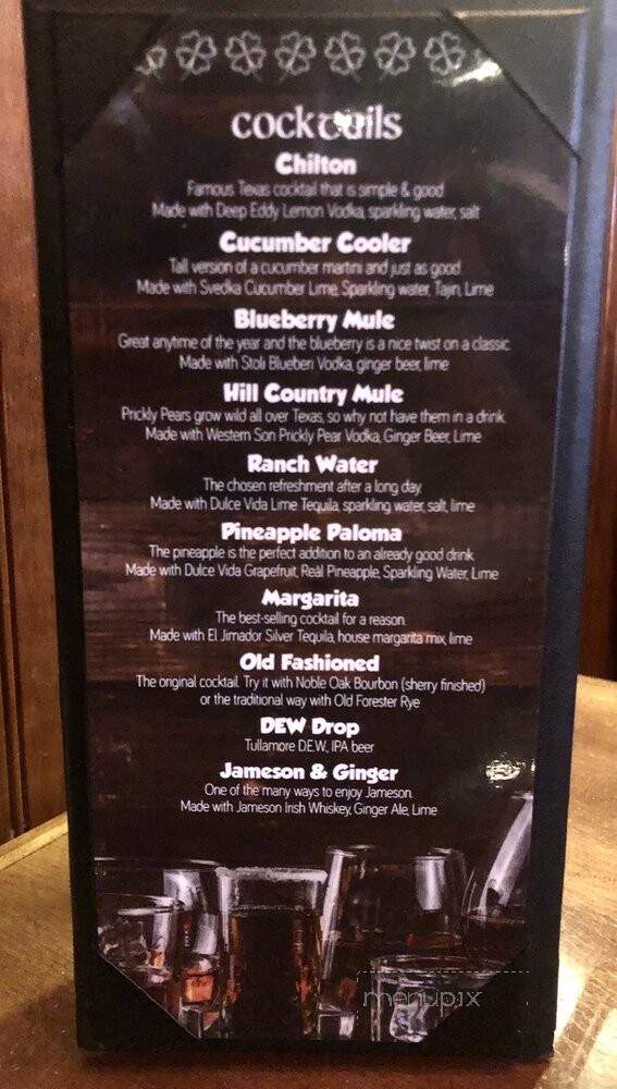 Irish Pub - San Antonio, TX menu_pic