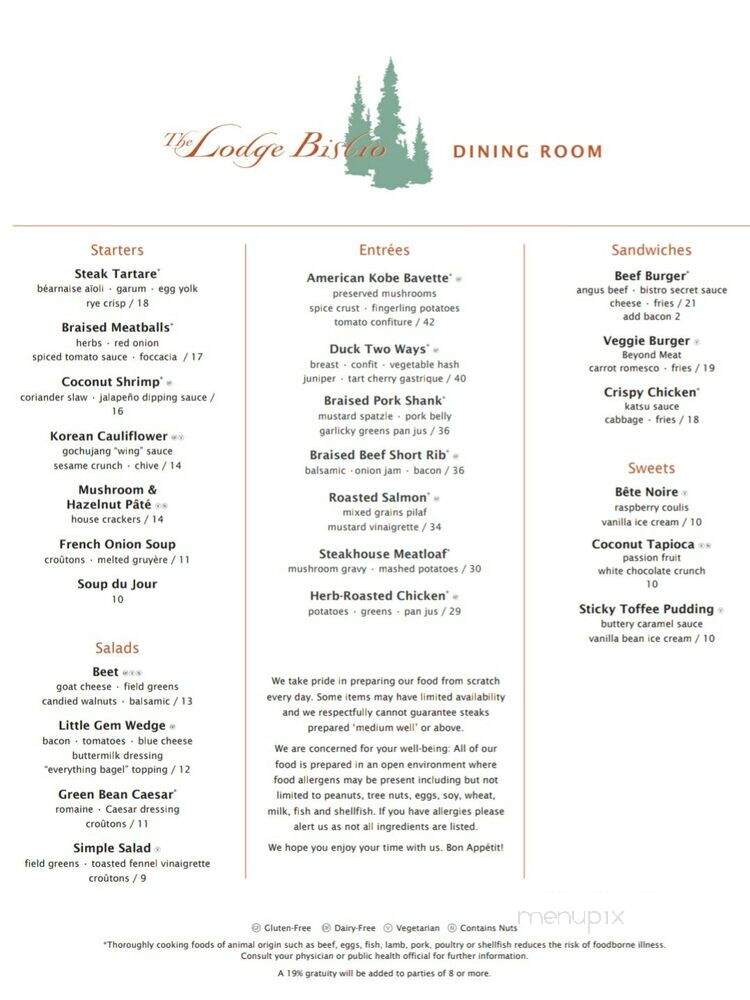 Lodge Club Bistro - Snowbird, UT menu_pic