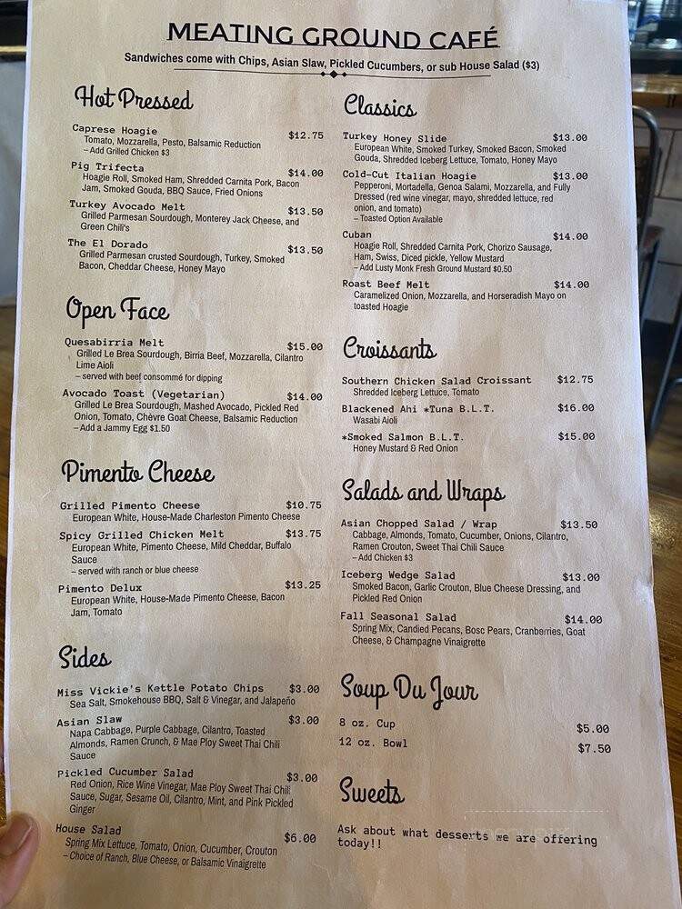 The Meating Ground Cafe - Winterville, NC menu_pic