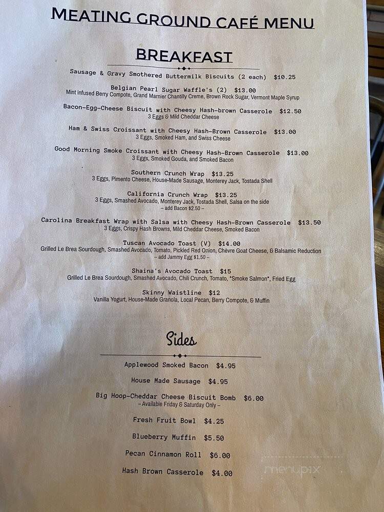 The Meating Ground Cafe - Winterville, NC menu_pic