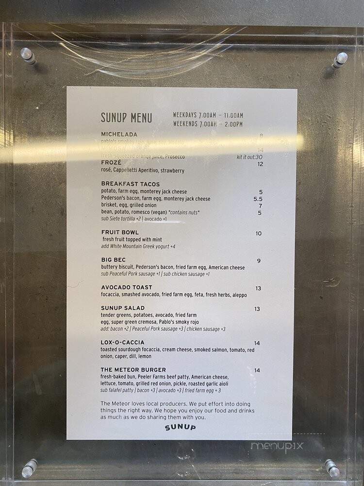 The Meteor - Austin, TX menu_pic