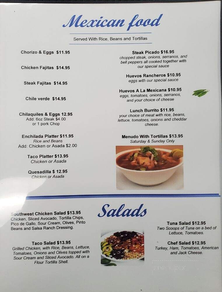 The Morning Griddle Cafe - Lancaster, CA menu_pic