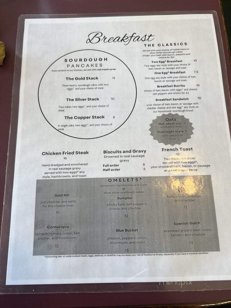 The Mother Lode - Baker City, OR menu_pic
