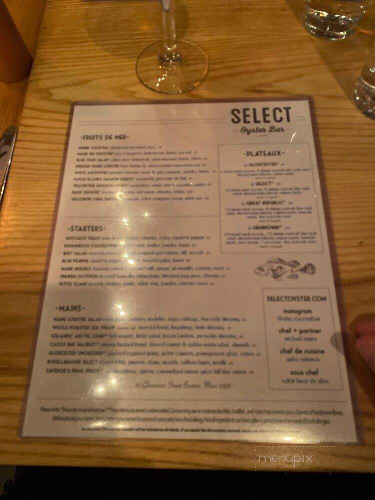 Walrus & Carpenter - Boston, MA menu_pic