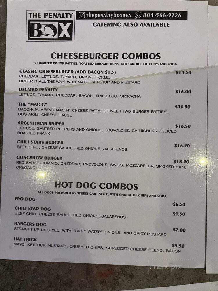 The Penalty Box - Midlothian, VA menu_pic