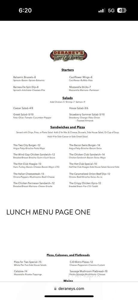 The Pizzeria...and Such - Barnesville, GA menu_pic