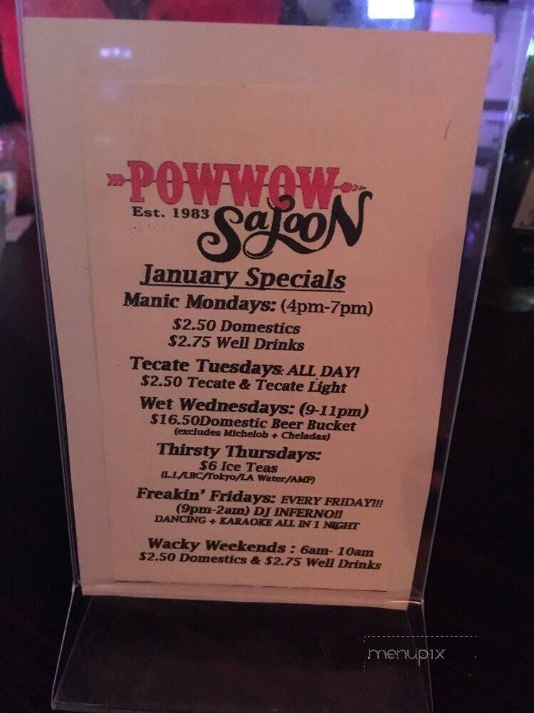 Powwow Saloon - Downey, CA menu_pic
