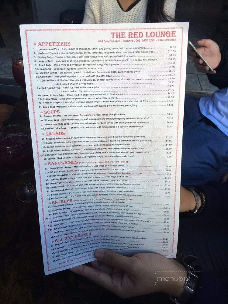 Red Room - Toronto, ON menu_pic