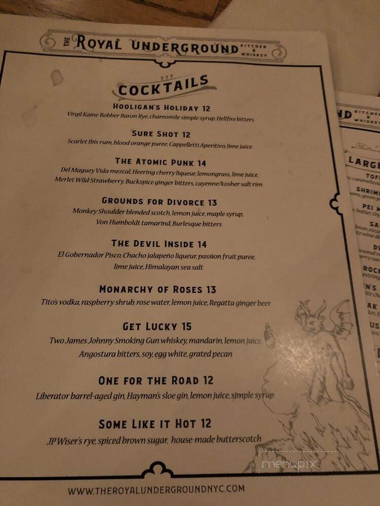 The Royal Underground - Astoria, NY menu_pic