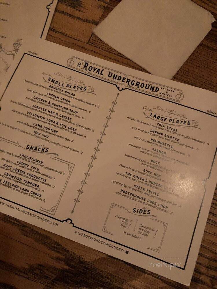 The Royal Underground - Astoria, NY menu_pic