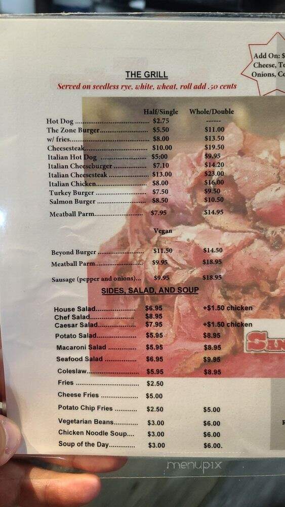 The Sandwich Zone - Bloomfield, NJ menu_pic