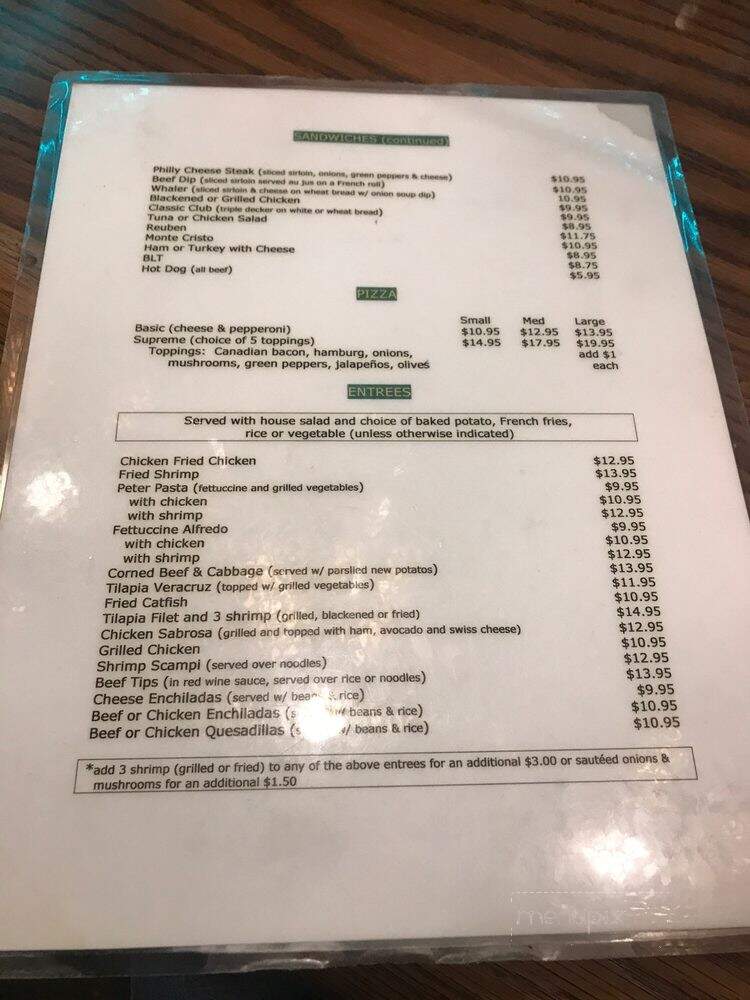 Shamrock Inn - Houston, TX menu_pic