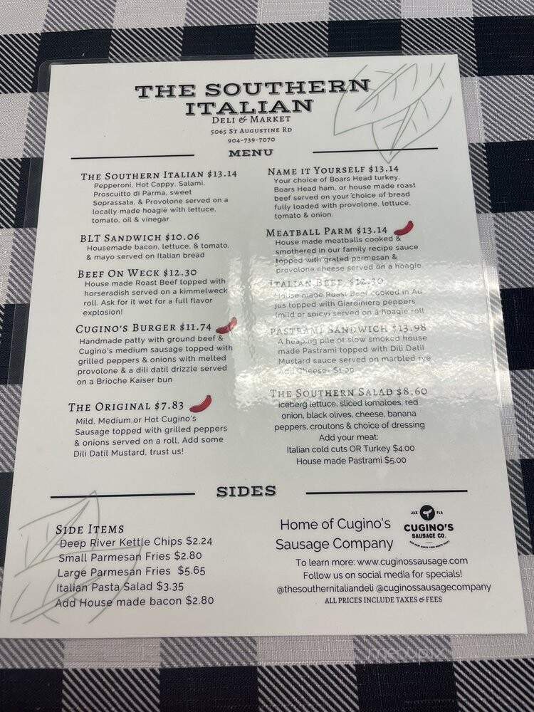 The Southern Italian - Jacksonville, FL menu_pic