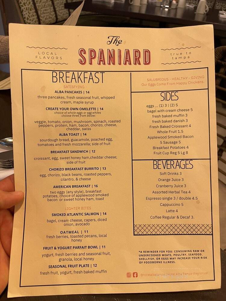 The Spaniard - Tampa, FL menu_pic
