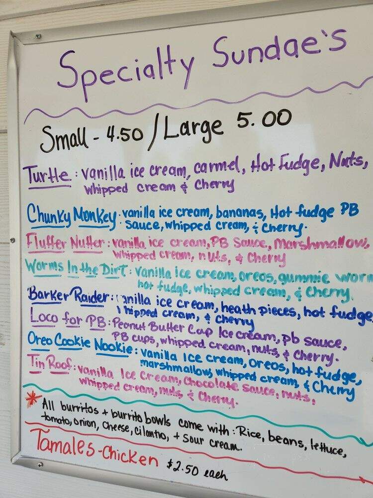 The Taco Place and Ice Cream Shoppe - Barker, NY menu_pic
