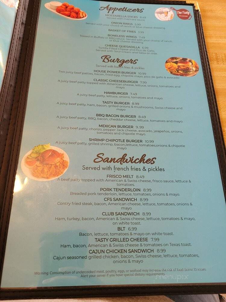 The Tasty Restaurant - Peru, IN menu_pic
