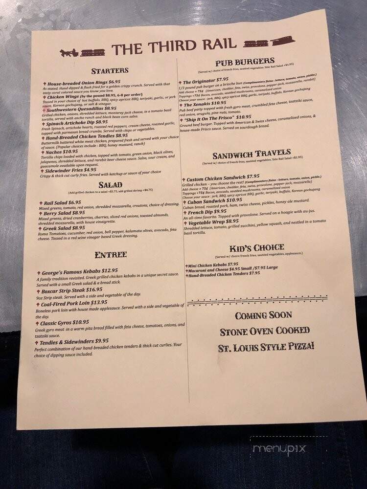 The Third Rail - St. Louis, MO menu_pic