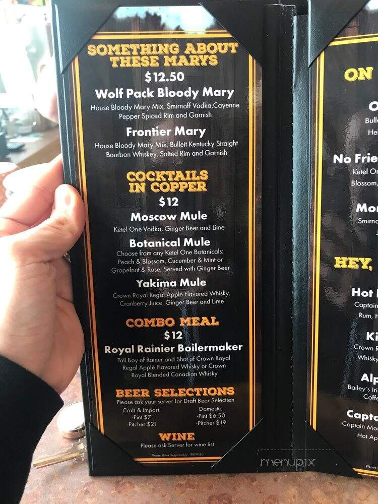 The Timberwolf Bar & Grill - North Bend, WA menu_pic