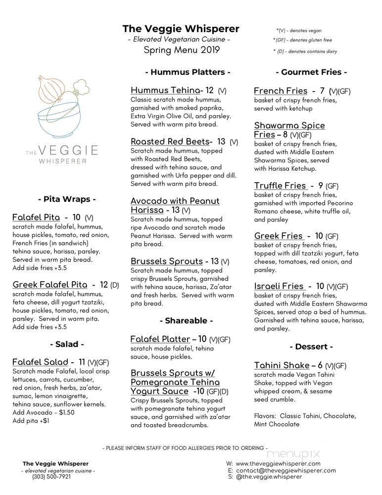 The Veggie Whisperer - Denver, CO menu_pic