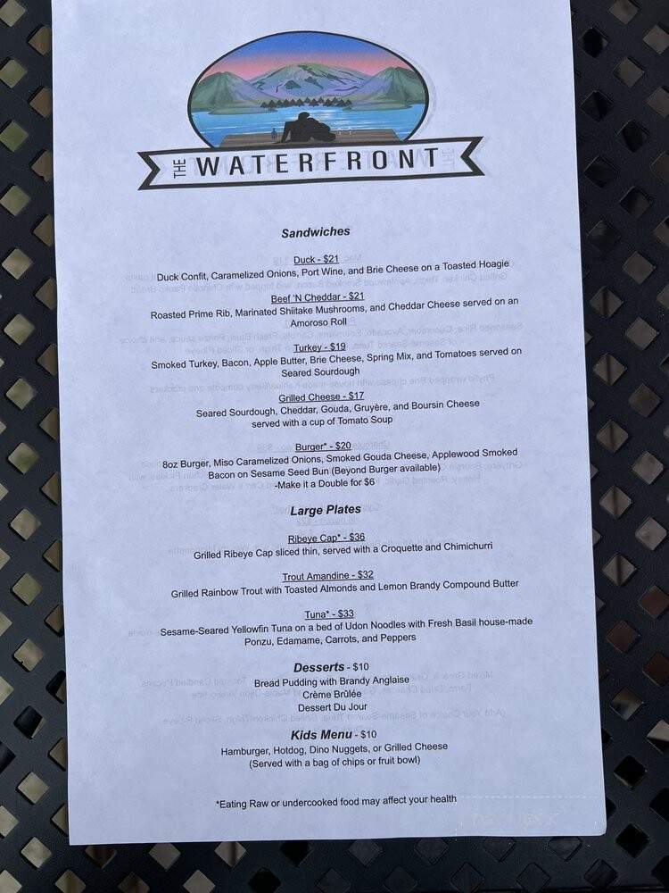 The Waterfront - Grand Lake, CO menu_pic