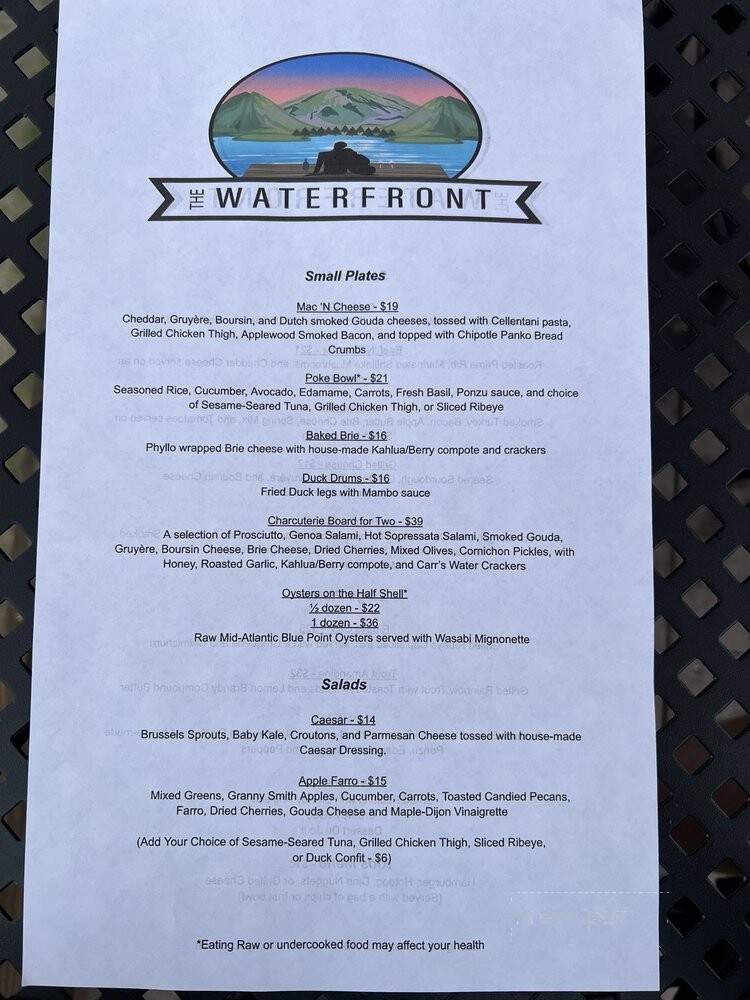 The Waterfront - Grand Lake, CO menu_pic