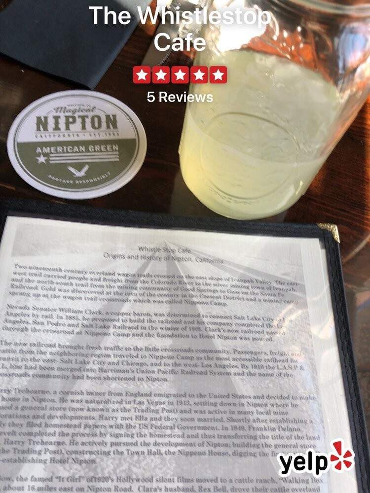 Whistle Stop Oasis - Nipton, CA menu_pic