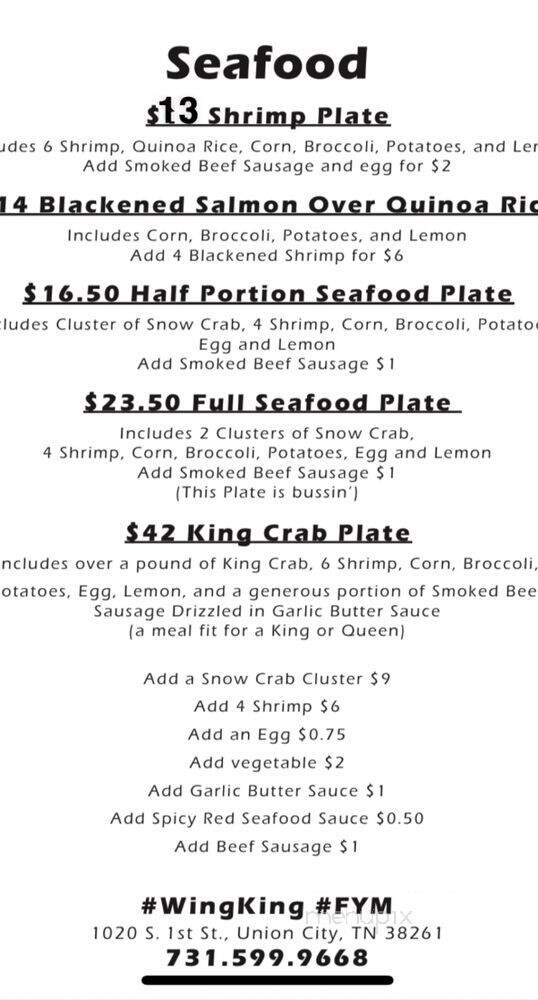 The Wing King - Union City, TN menu_pic