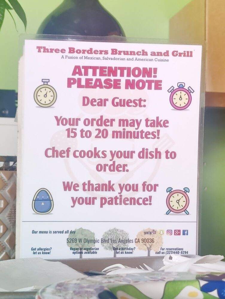 Three Borders Brunch - Los Angeles, CA menu_pic