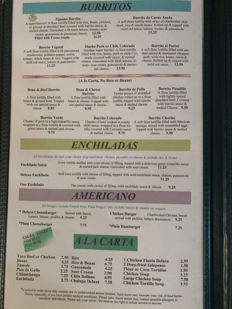 Ti Juana Mexican Restaurant - Quincy, WA menu_pic