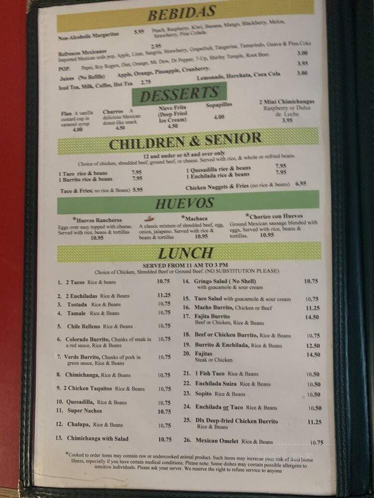Ti Juana Mexican Restaurant - Quincy, WA menu_pic