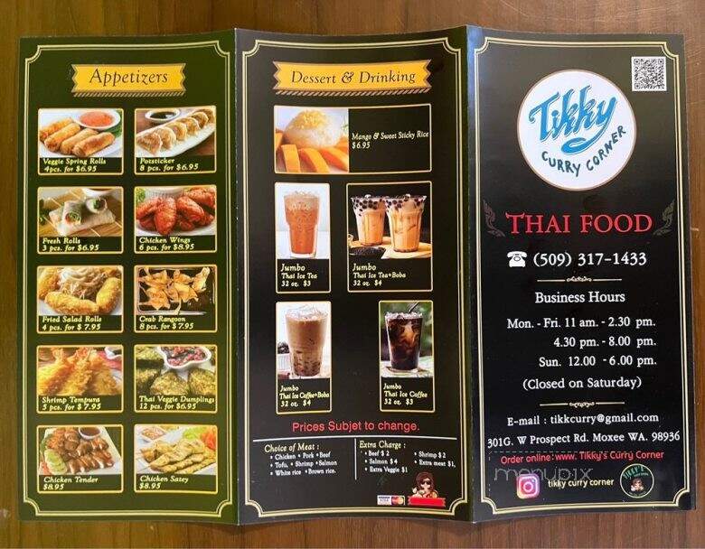 Tikky's Curry Corner - Moxee, WA menu_pic