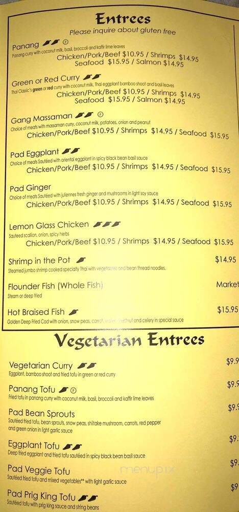 Tim Thai 2 - Gettysburg, PA menu_pic