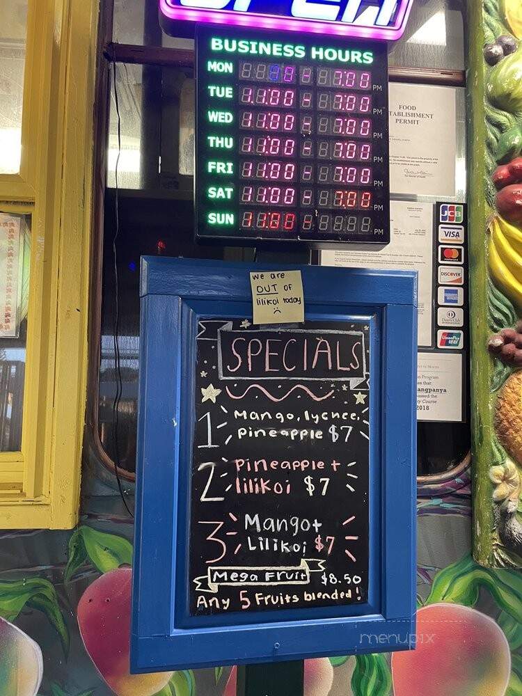 Tina Fresh Fruit Smoothie - Kahuku, HI menu_pic