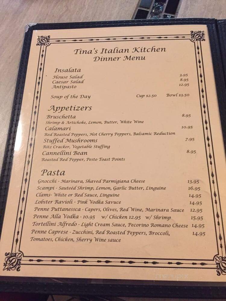 Tina's Italian Kitchen - North Providence, RI menu_pic
