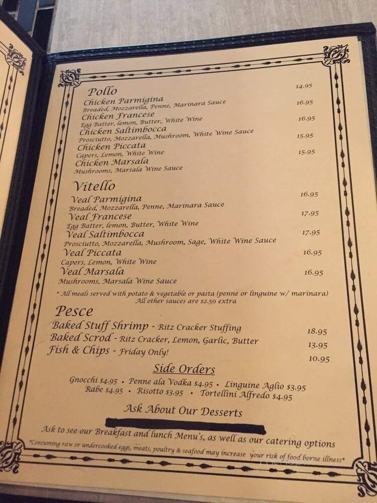 Tina's Italian Kitchen - North Providence, RI menu_pic