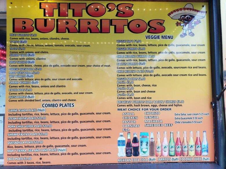 Tito's Burritos - Portland, OR menu_pic