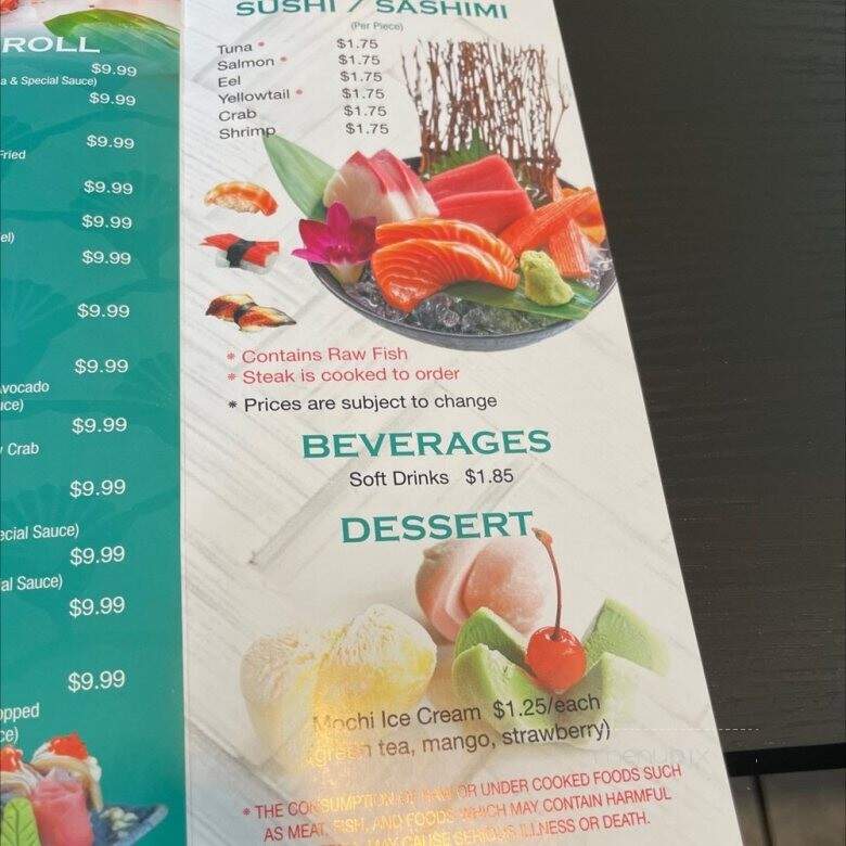 Tokyo Sushi & Hibachi - Fayetteville, GA menu_pic