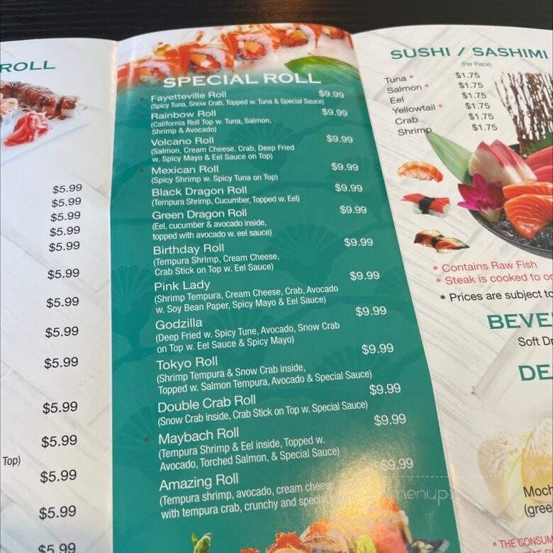 Tokyo Sushi & Hibachi - Fayetteville, GA menu_pic