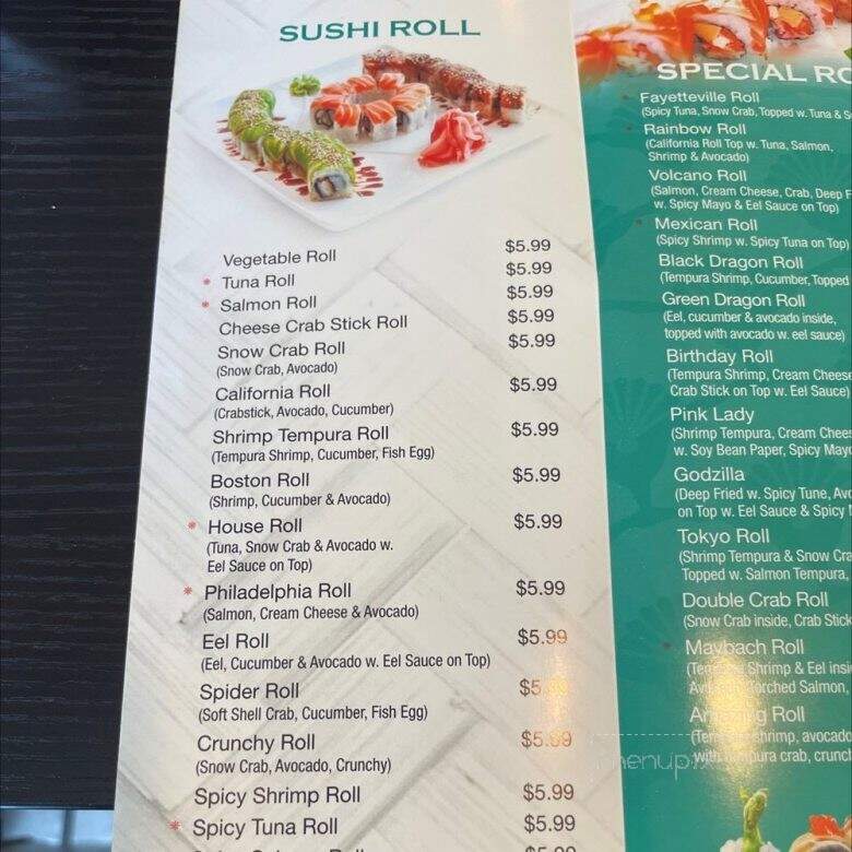 Tokyo Sushi & Hibachi - Fayetteville, GA menu_pic