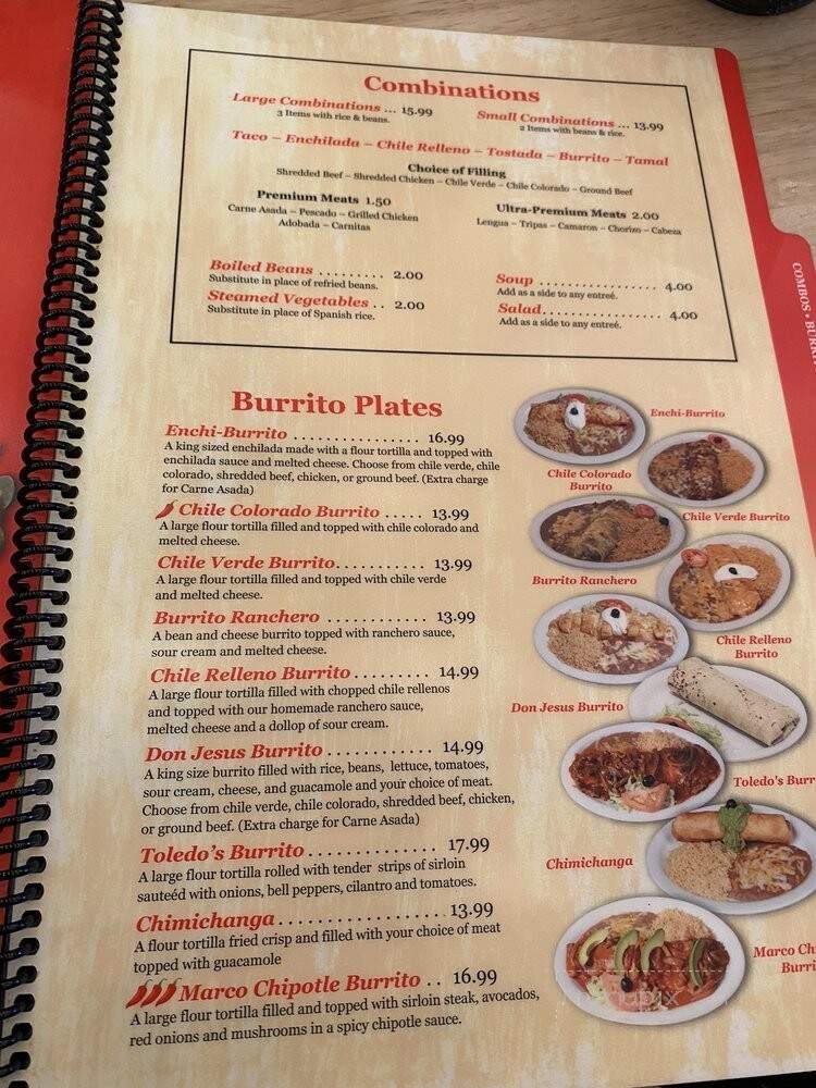 Toledo's Mexican Restaurant - Fresno, CA menu_pic