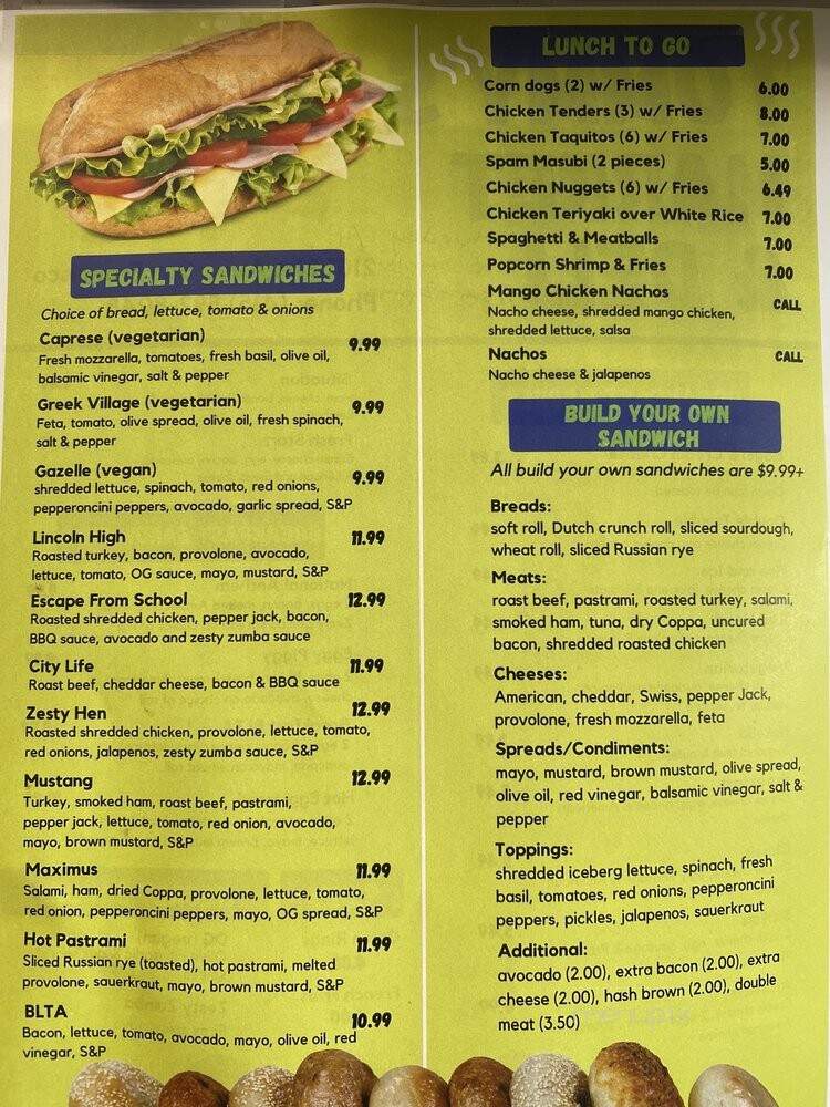 Tommy's Market & Deli - San Francisco, CA menu_pic