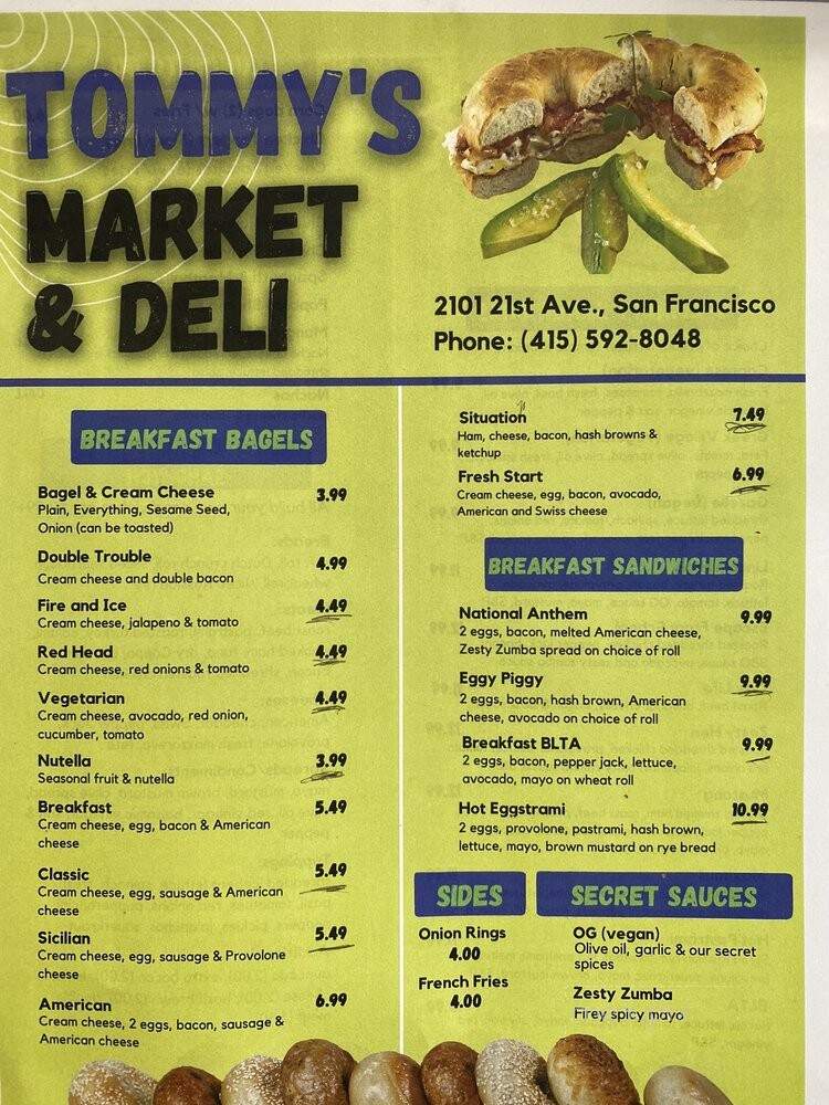 Tommy's Market & Deli - San Francisco, CA menu_pic